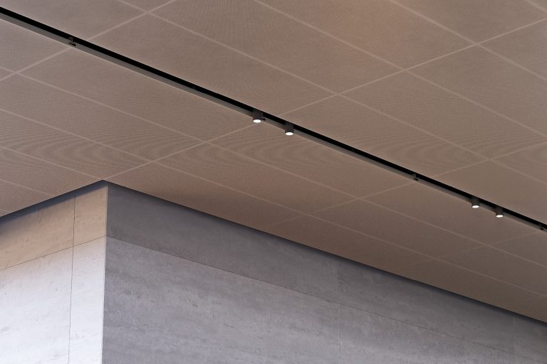 Enterprise 320 metal panel ceiling with concealed grid