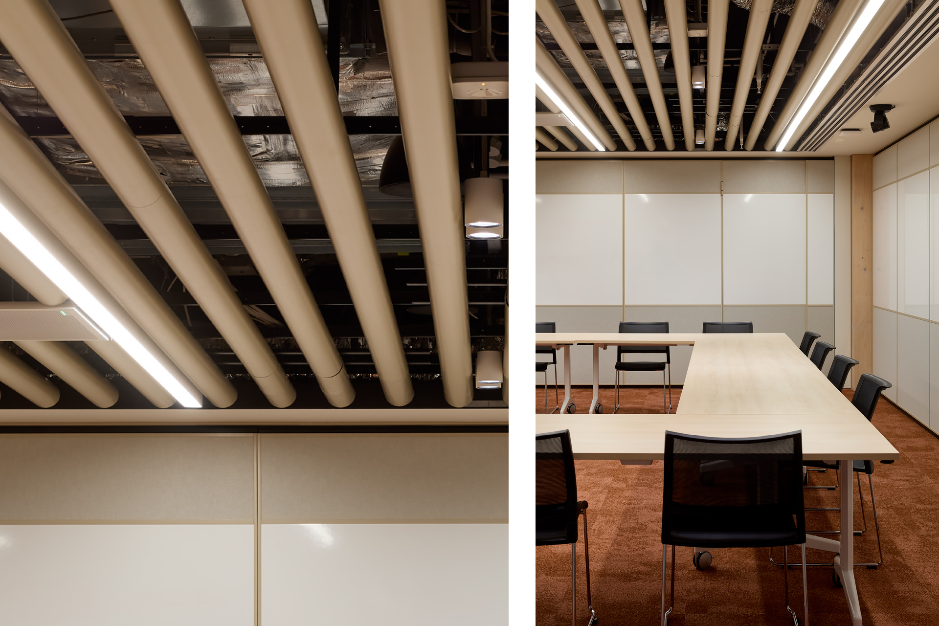 Enterprise Bespoke Tube ceiling system at Ausgrid Newcastle office