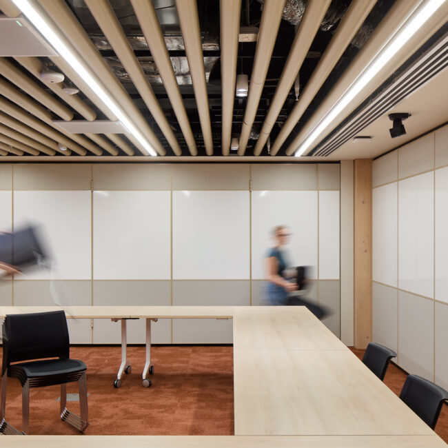 Enterprise Bespoke Tube ceiling system at Ausgrid Newcastle office