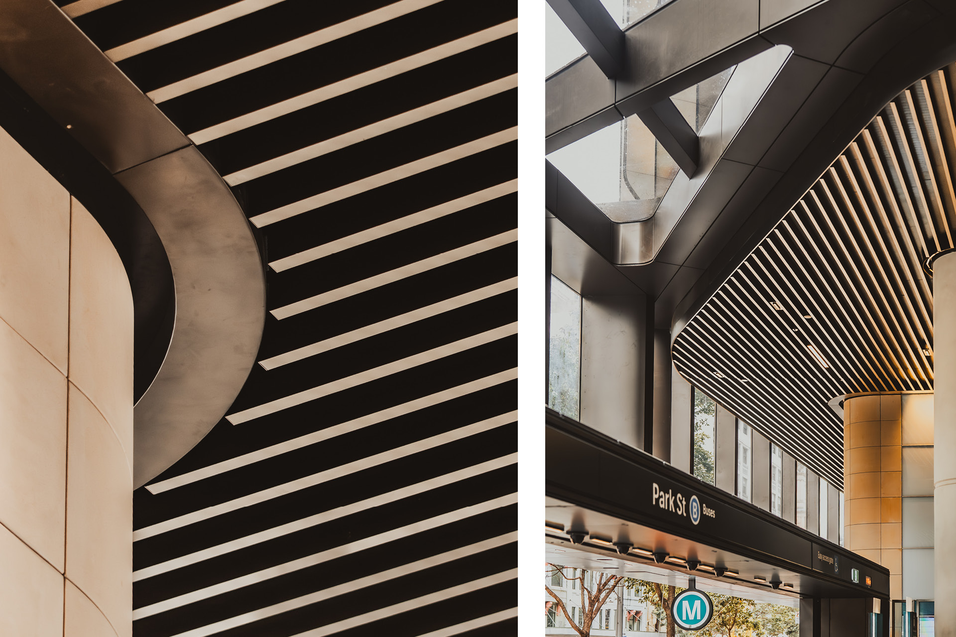 Gadigal Metro Station. Enterprise 400 Batten Ceiling System.