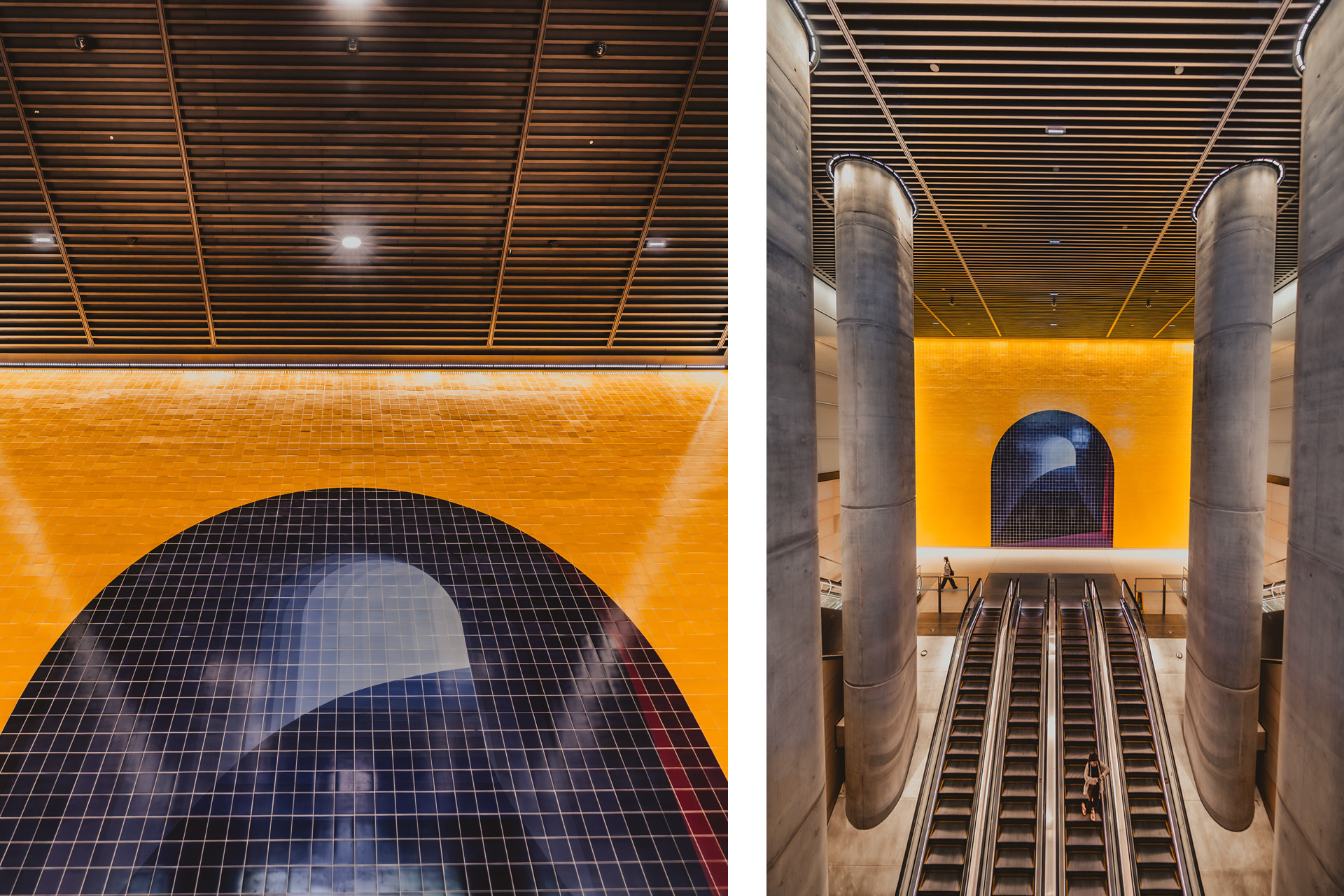 Gadigal Metro Station. Enterprise 400 Batten Ceiling System.