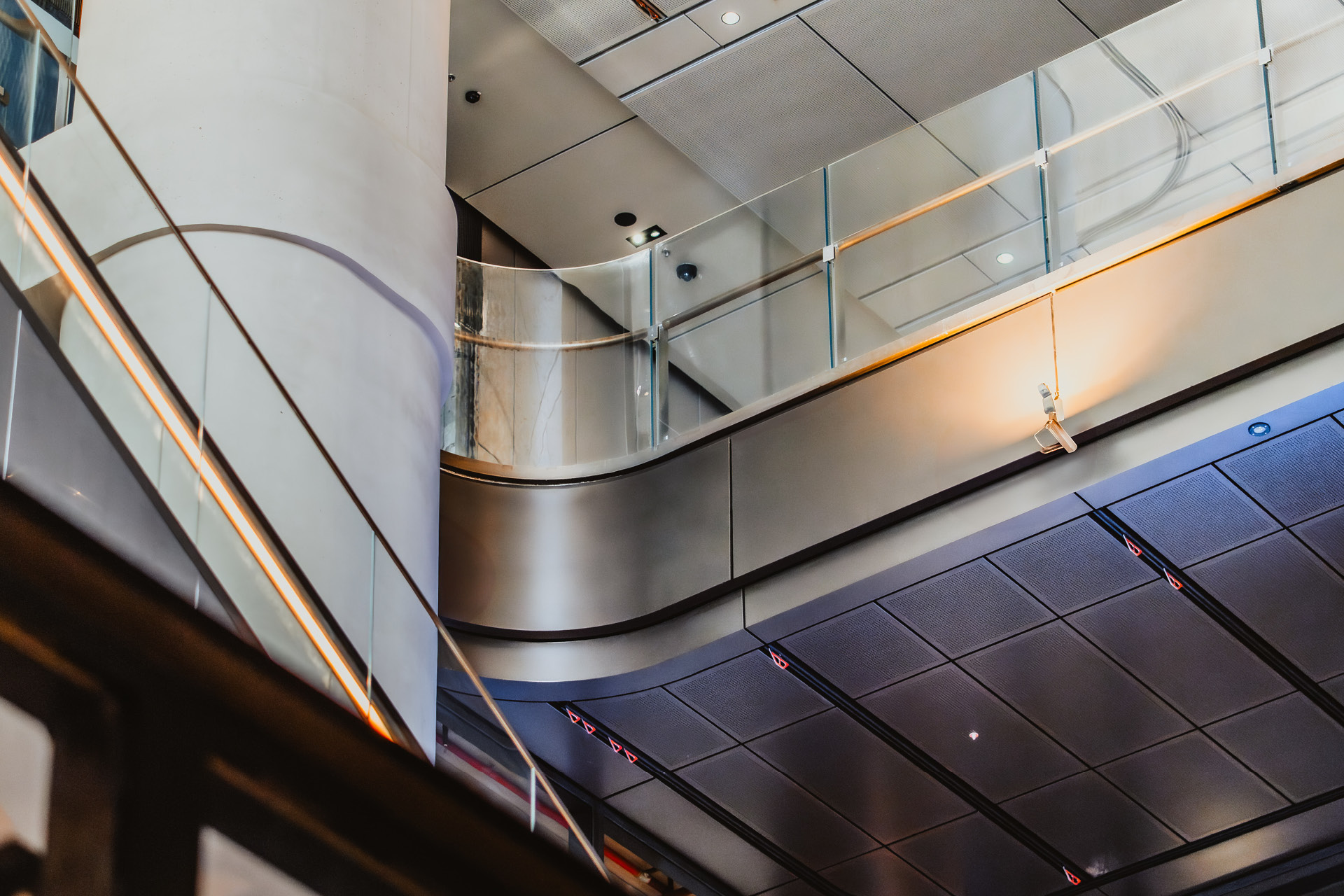 Martin Place Metro Station. Enterprise Architectural Metal Ceiling System.