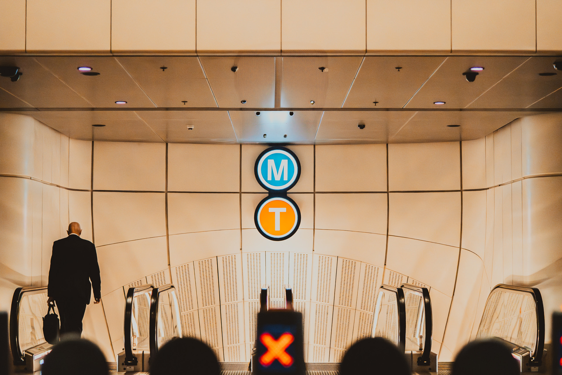 Martin Place Metro Station. Enterprise Architectural Metal Ceiling System.