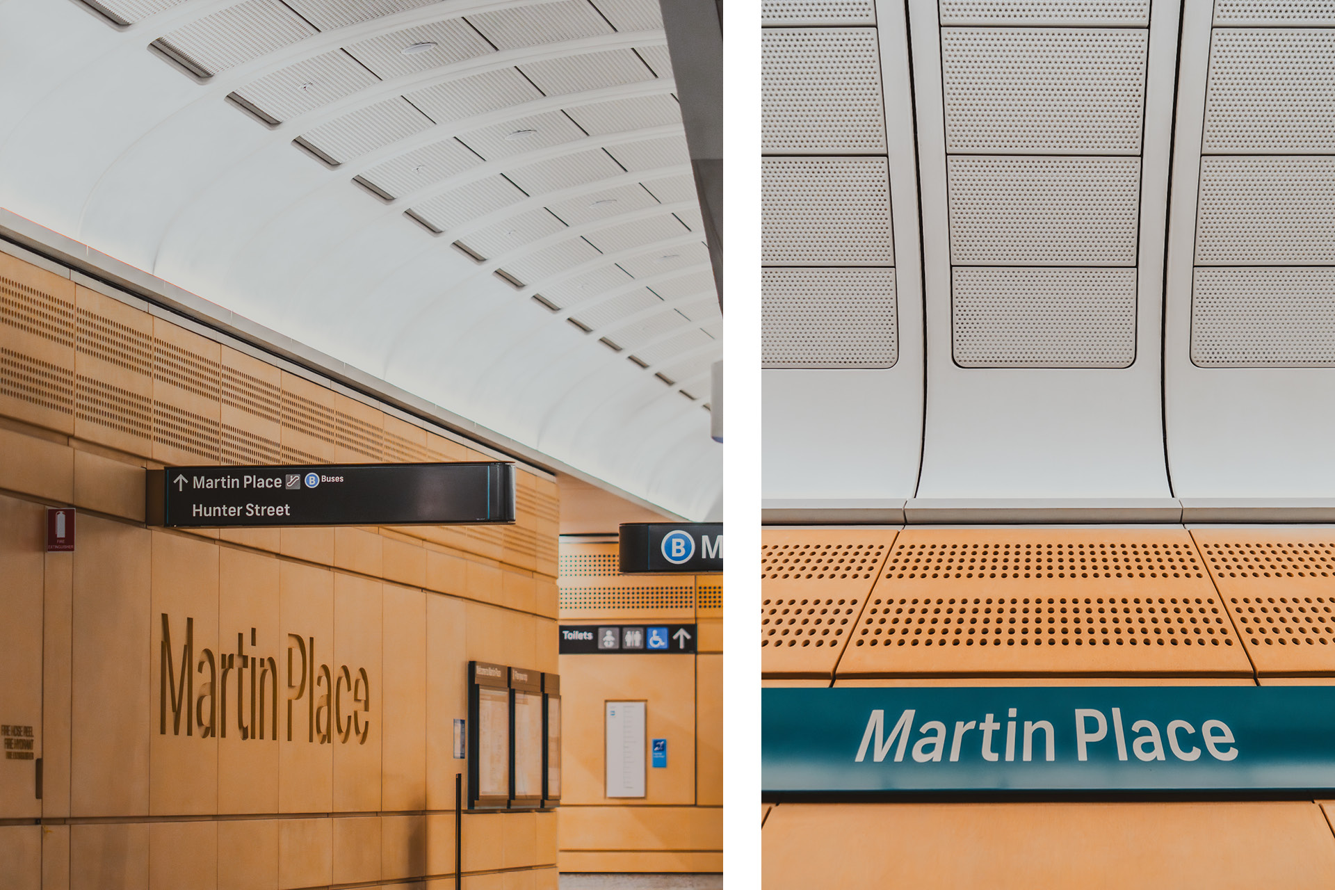 Martin Place Metro Station. Enterprise Architectural Vaulted Ceiling System.