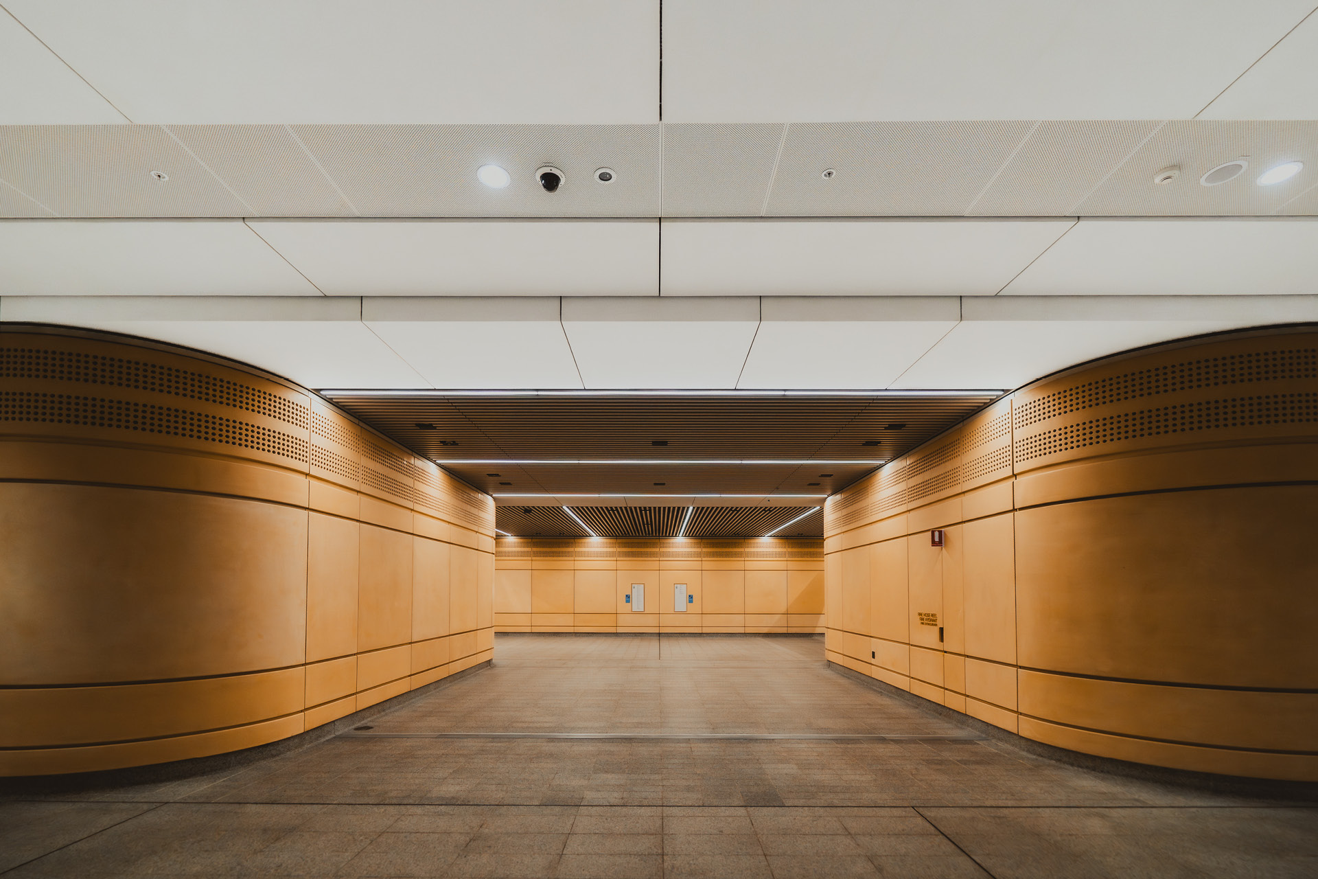Martin Place Metro Station. Enterprise Architectural Metal Ceiling System.