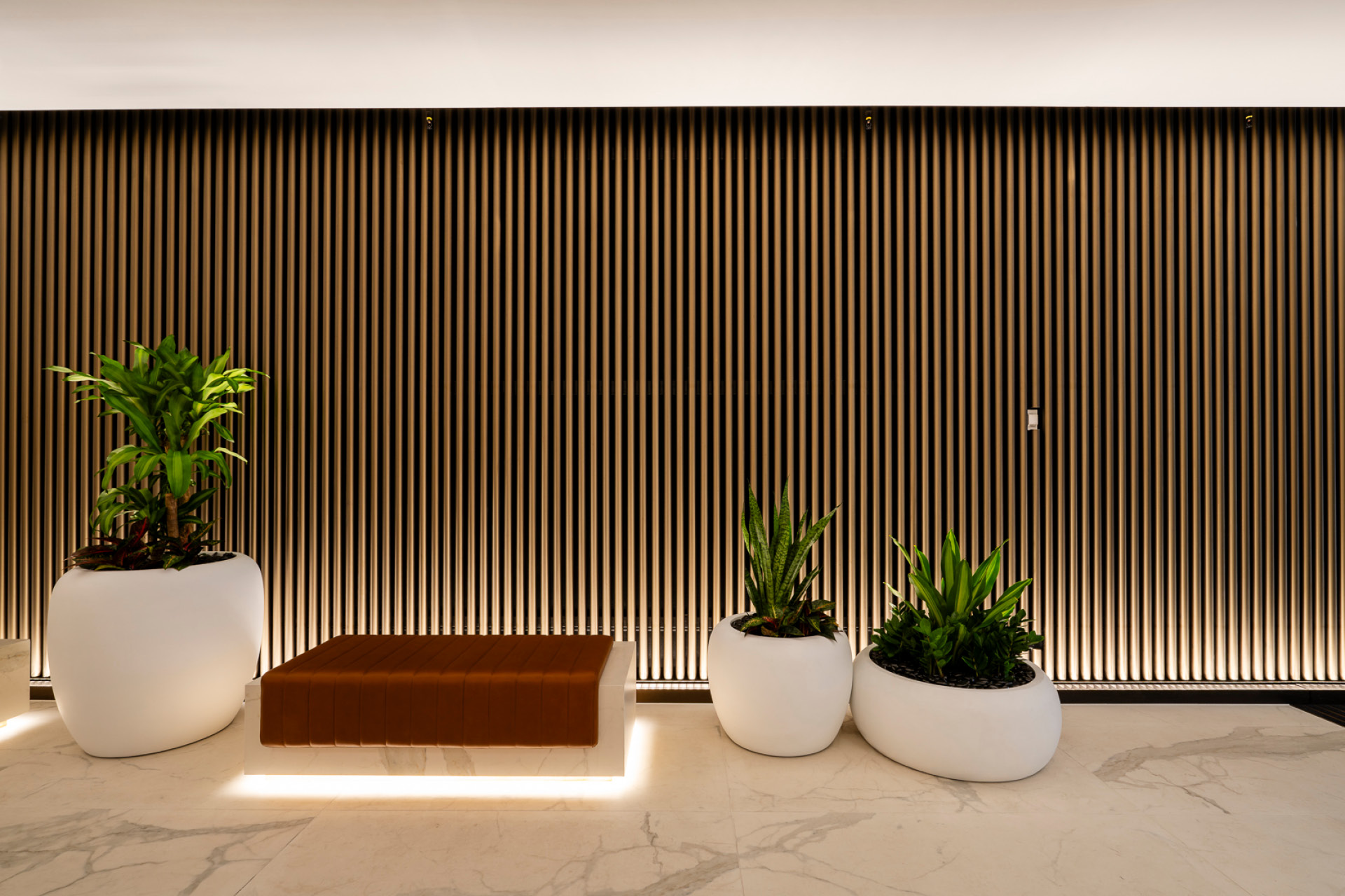 10 Bond St Lobby. Enterprise Architectural Tube wall to ceiling system.