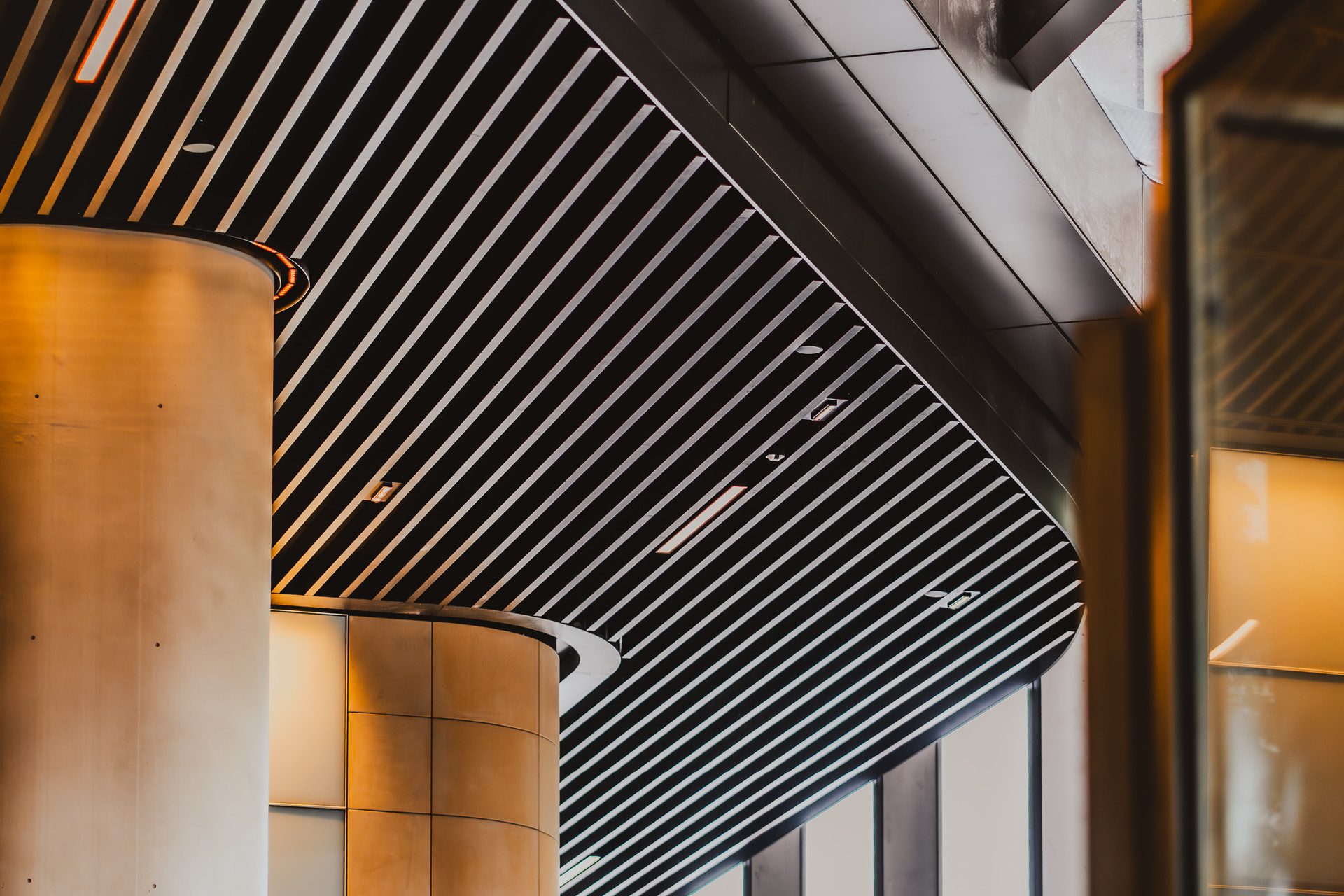 Gadigal Metro Station. Enterprise 400 Batten Ceiling System.