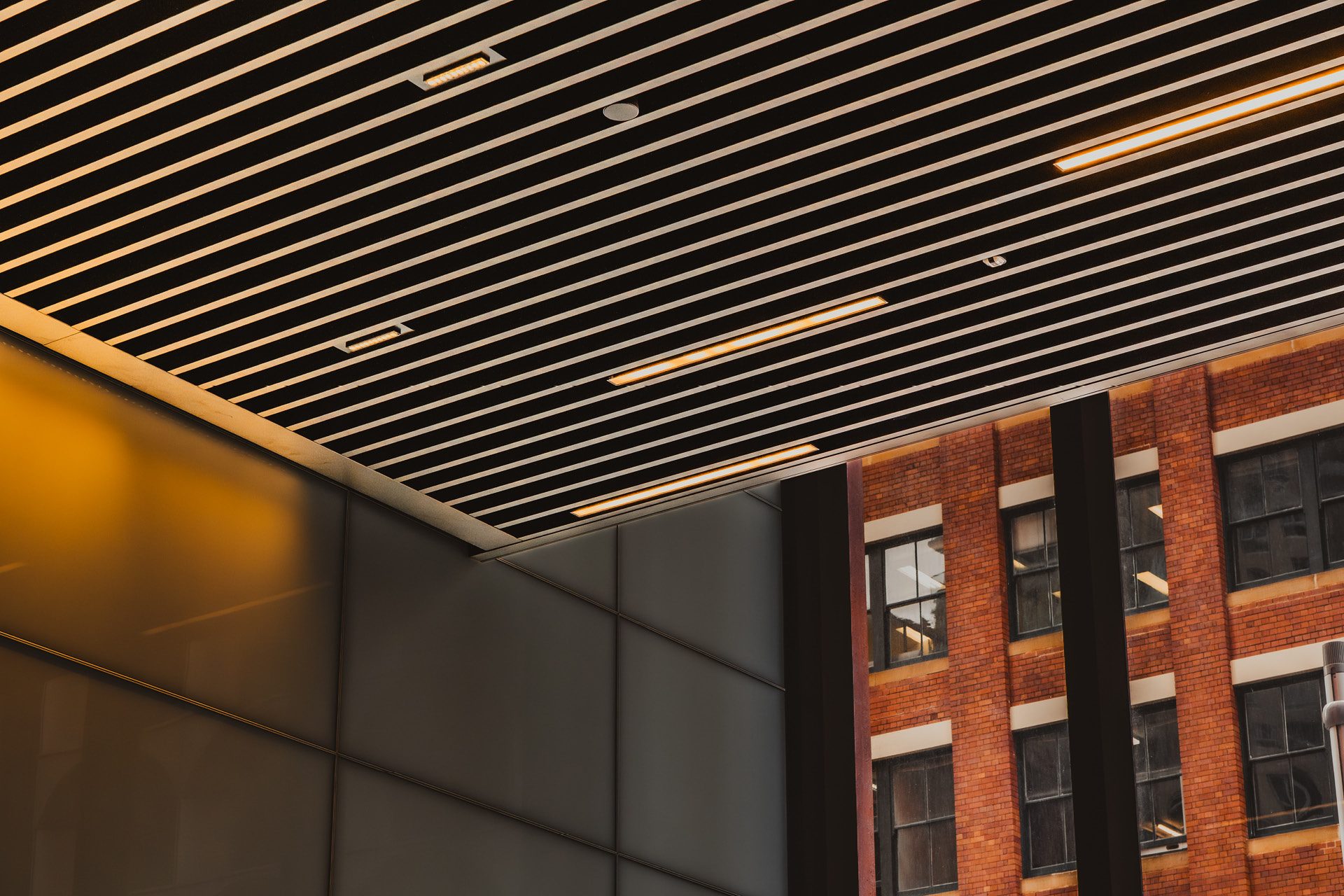 Gadigal Metro Station. Enterprise 400 Batten Ceiling System.