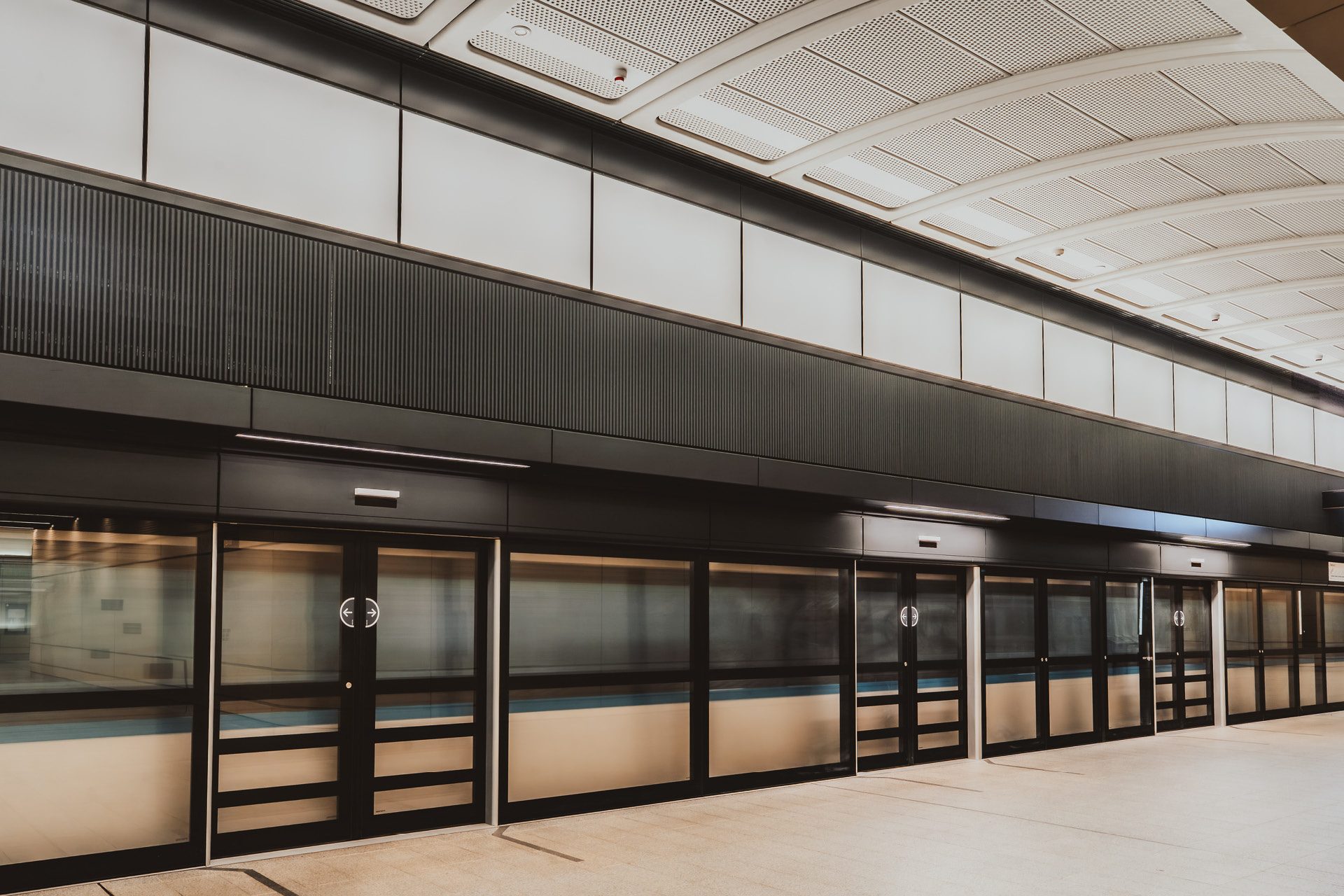 Martin Place Metro Station. Enterprise Architectural Metal Ceiling and Wall Systems.